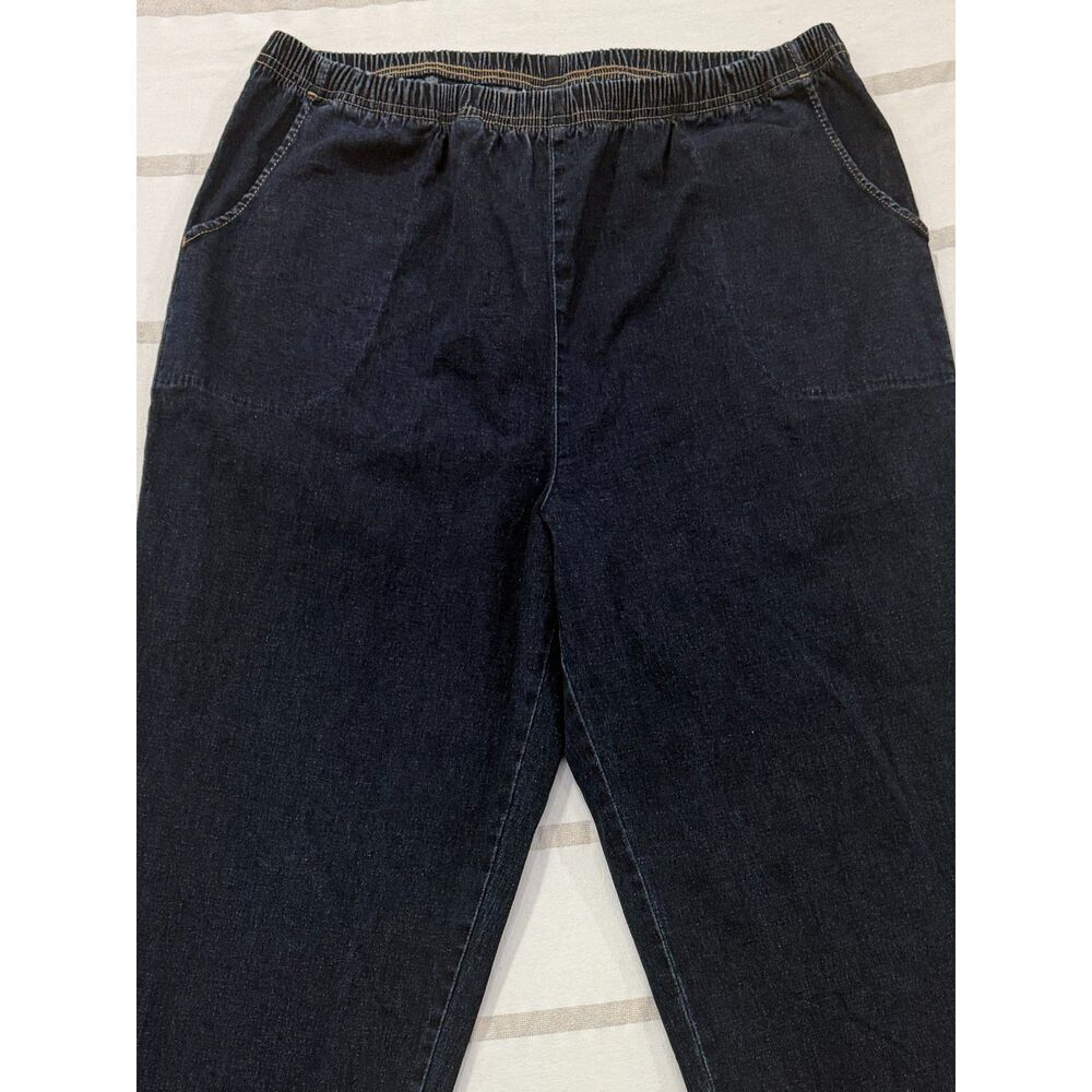 Croft & Barrow Womens Dark Blue Pullon Denim Pants Size 2X Short - Picture 2 of 5